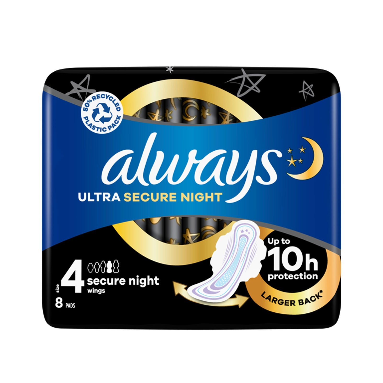 Buy Always Ultra Secure Night Upto 10h Protection 8 Pads - Premium Quality Toiletries Online - Product Image Buy Always Ultra Secure Night Upto 10h Protection 8 Pads - Premium Quality Toiletries Online - Product Image